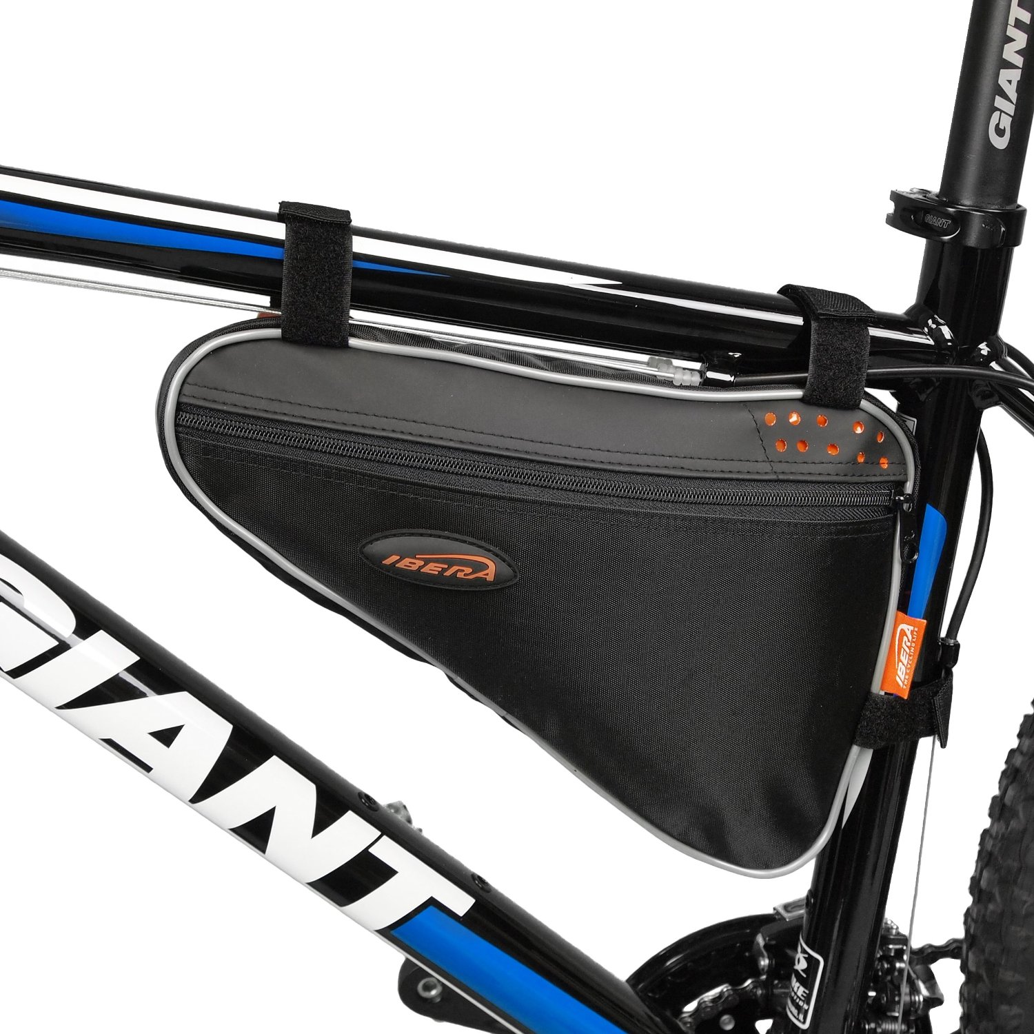 thumbnail image 2 of ROCKBROS Bicycle Triangle Frame Bag – 1.7L Waterproof, Reflective, Nylon/Polyester, Black Green 2 of 5
